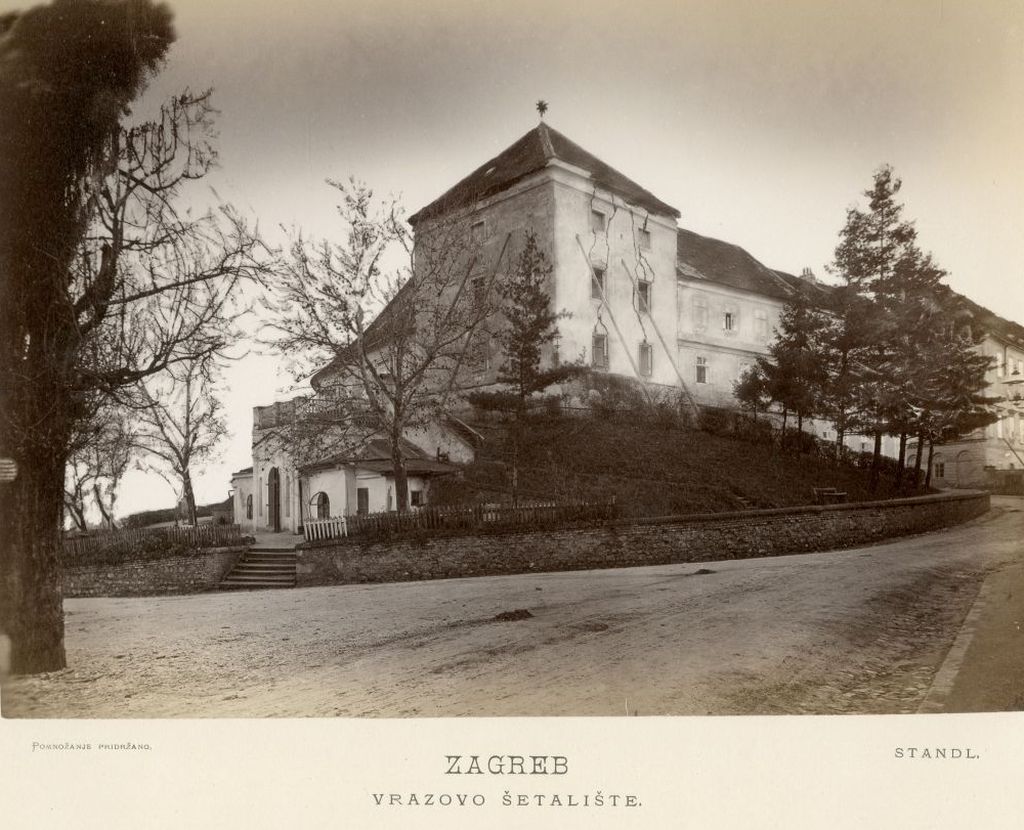 Vrazovo šetaliste i Popov toranj nakon potresa 1880. godine
